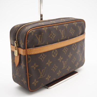 LOUIS VUITTON ルイ・ヴィトン モノグラム コンピエーニュ23 M51847 セカンドバッグ ブラウン コーティングキャンバス レザー メンズ