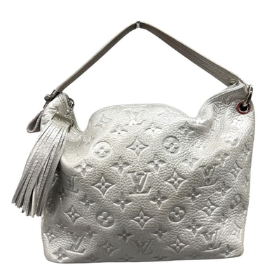 LOUIS VUITTON 希少 美品 ルイヴィトン 08AW ハロ モノグラムシマー アルジャン ハンドバッグ M95819 レザー VI4008 シルバー ワンショルダー セミショルダー タッセル LV ヴィトン ABランク 中古 鑑定済 ヴィトンバッグ