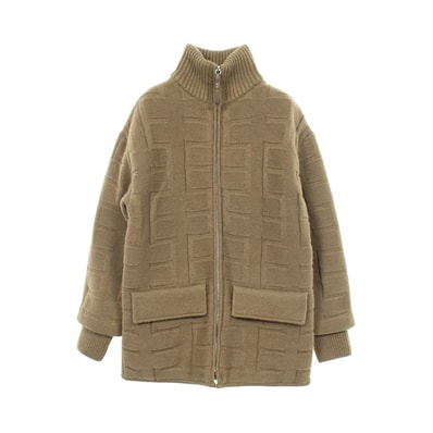 エルメス HERMES H柄 ニット ダウンジャケット 衣料品 アウター ウール レディース カーキ系 2H2102DA 【中古】