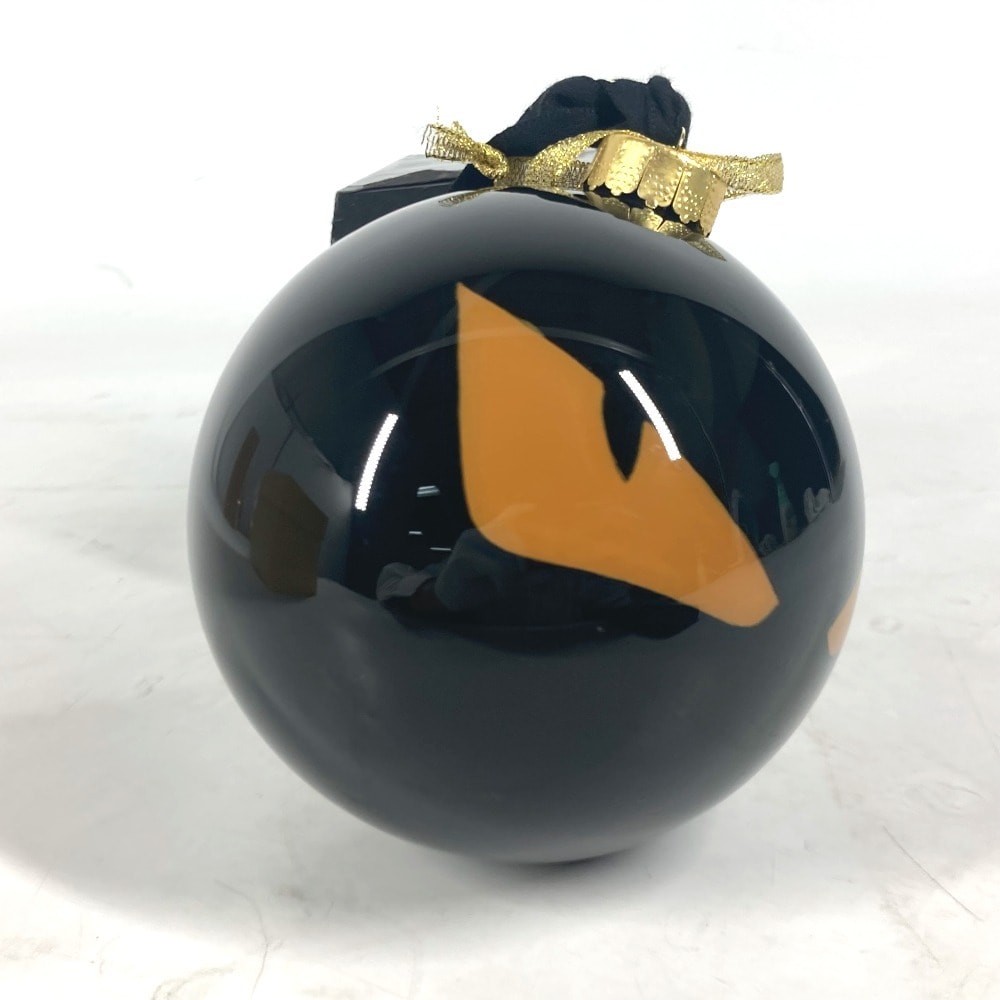 フェンディ FENDI モンスター クリスマス オーナメント Xmas クリスマスボール ロゴ インテリア チャーム プラスチック ブラック 未使用