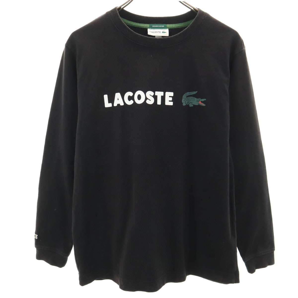 LACOSTE ラコステ 日本製 長袖 Tシャツ XXS ブラック ロンT