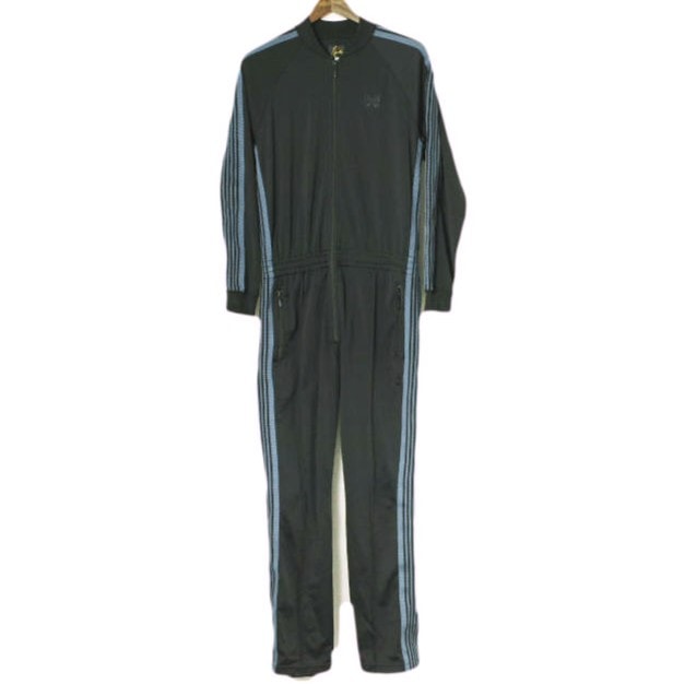Needles x CITYSHOP ニードルス シティショップ 別注 日本製 TRACK JUMP SUIT BRIGHT JERSEY トラックジャンプスーツ ブライトジャージー KP449 S BLACK オールインワン g26529
