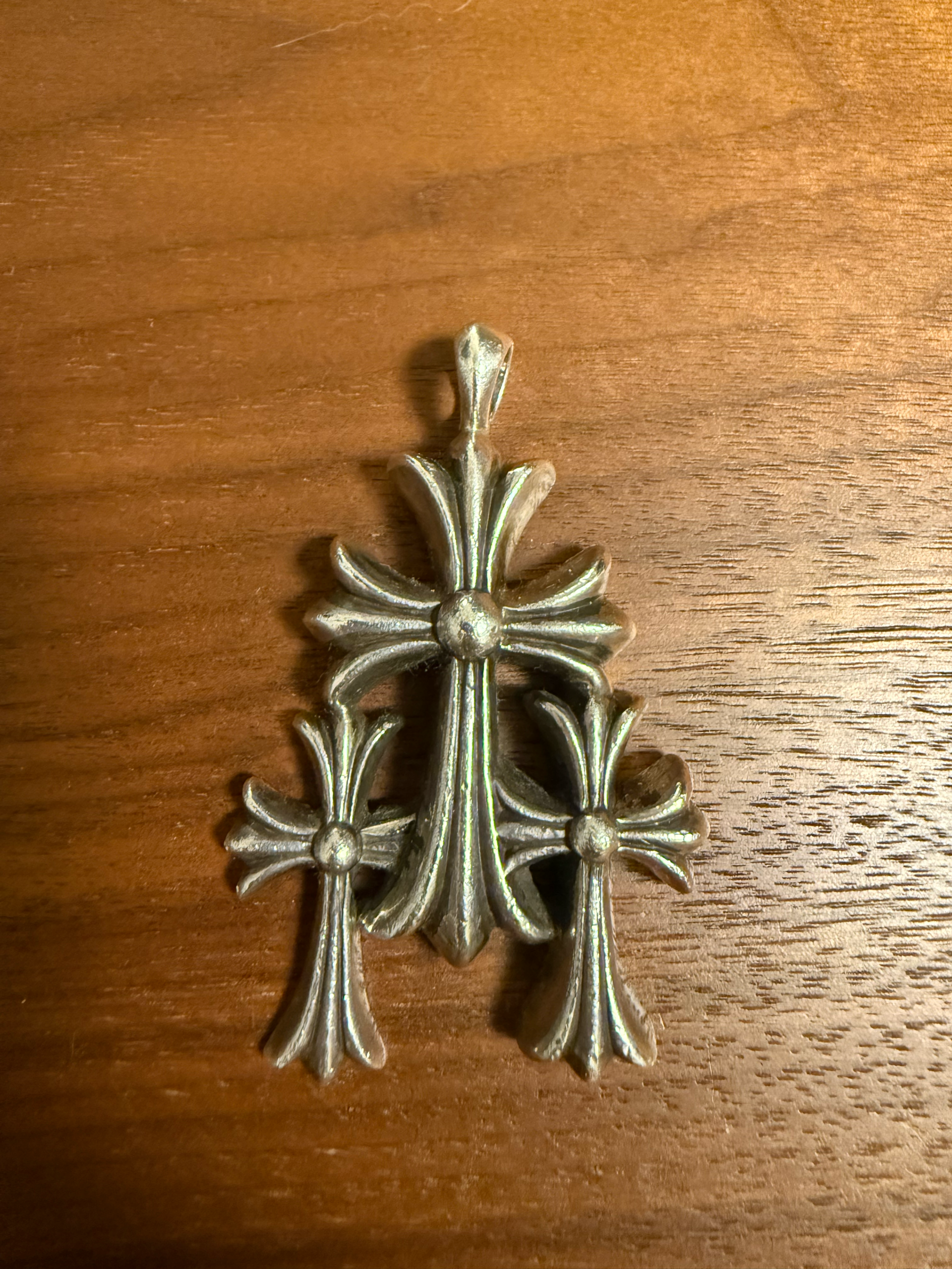 Chrome Hearts 3 CH Cross Small Pendant Top "Silver"