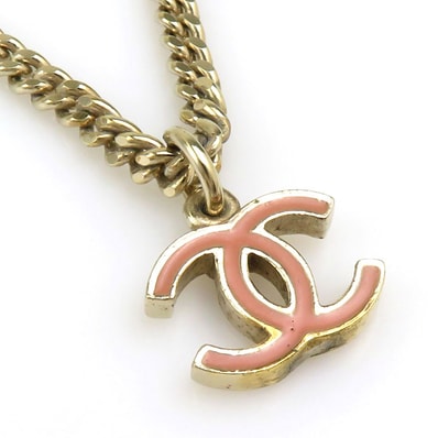 シャネル CHANEL ネックレス メタル ゴールド/ピンク レディース【中古】 56801j