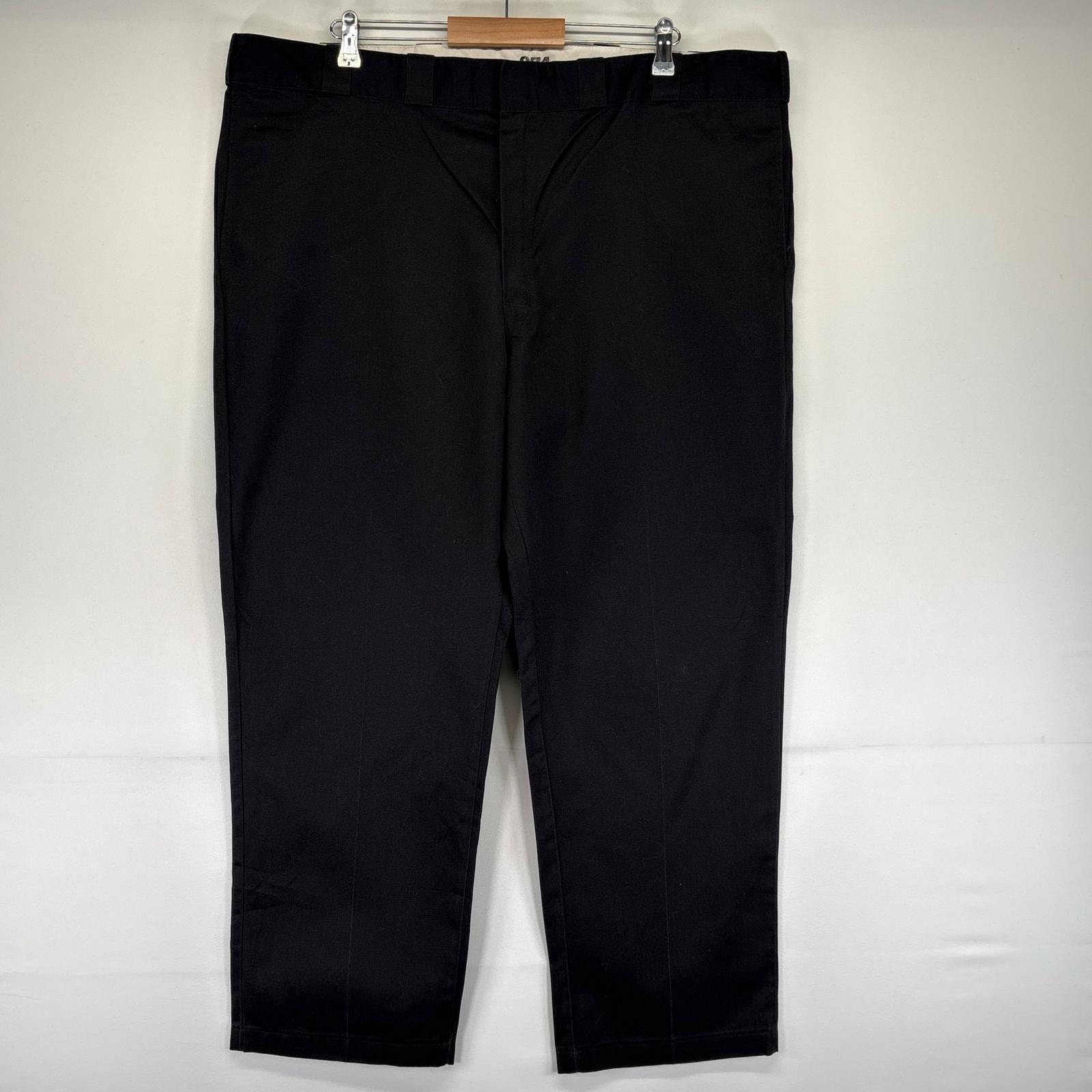 古着 ディッキーズ Dickies パンツ ワークパンツ チノパン 874 ジッパーフライ 大きいサイズ ストレート W46×L30  ブラック系 メンズ