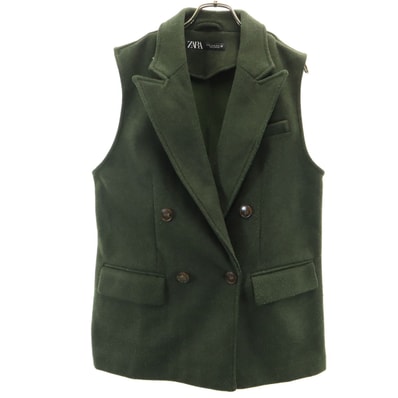ZARA ザラ ウールライク ベスト XS カーキ