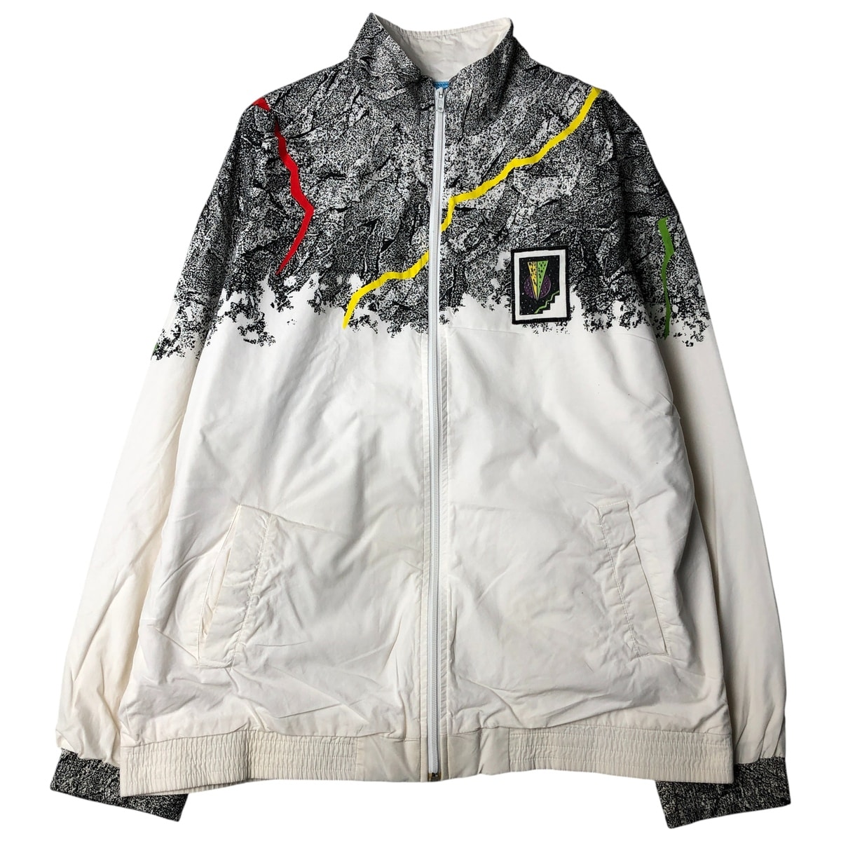 古着 80年代 アディダス adidas Stefan Edberg ステファンエドバーグモデル 総柄 ウインドブレーカー スペイン製 メンズXL相当 ヴィンテージ/eaa606939