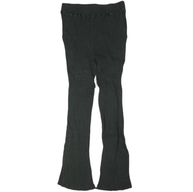 Ray BEAMS レイビームス リブサイドスリットパンツ 63-23-0285-101 0 BLACK ニット コットン イージー ボトムス g13928