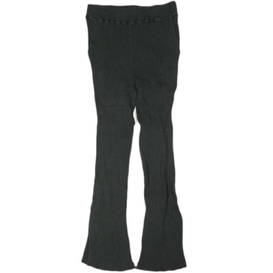 Ray BEAMS レイビームス リブサイドスリットパンツ 63-23-0285-101 0 BLACK ニット コットン イージー ボトムス g13928