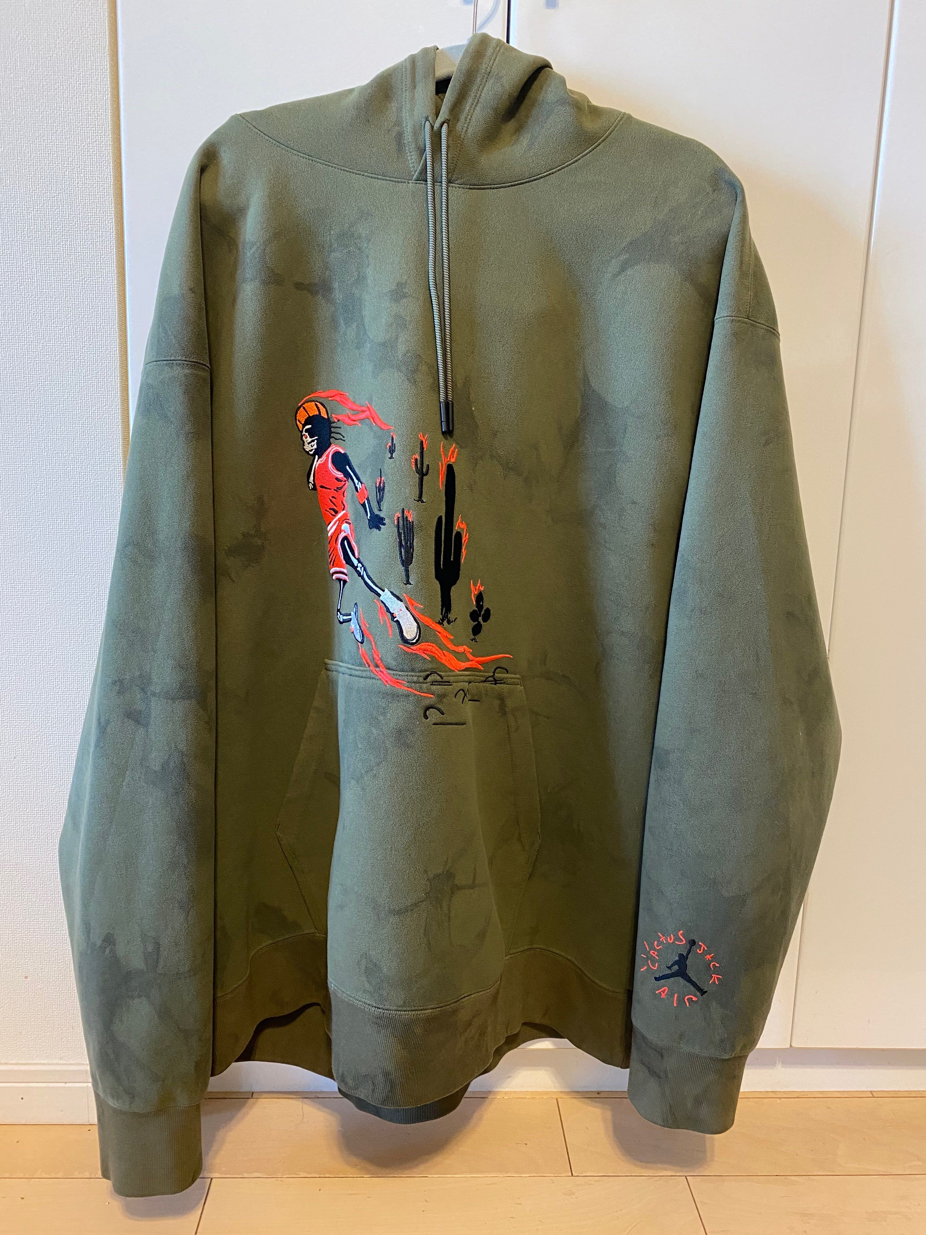 Air Jordan x Travis Washed Suede Hoodie "Olive"