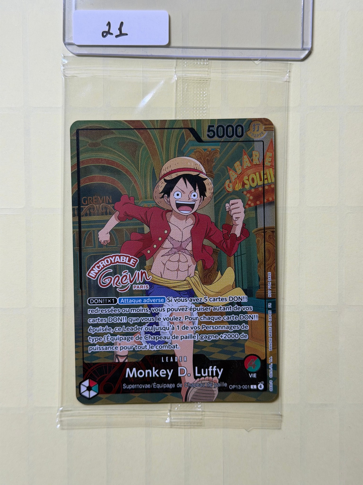モンキー・D・ルフィ L [OP13-001]【フランス語版】(プロモーションカード「ONE PIECE × グレヴァン美術館」)