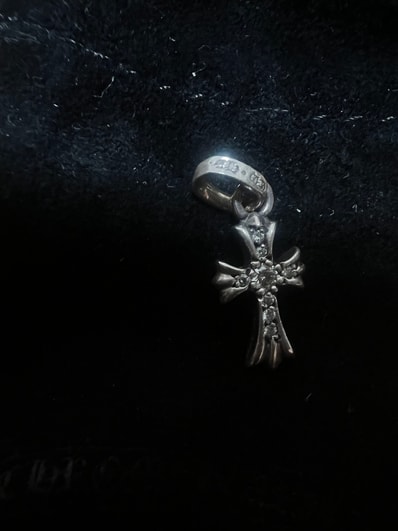 Chrome Hearts Cross Baby Fat Charm Pave Diamond "Silver"