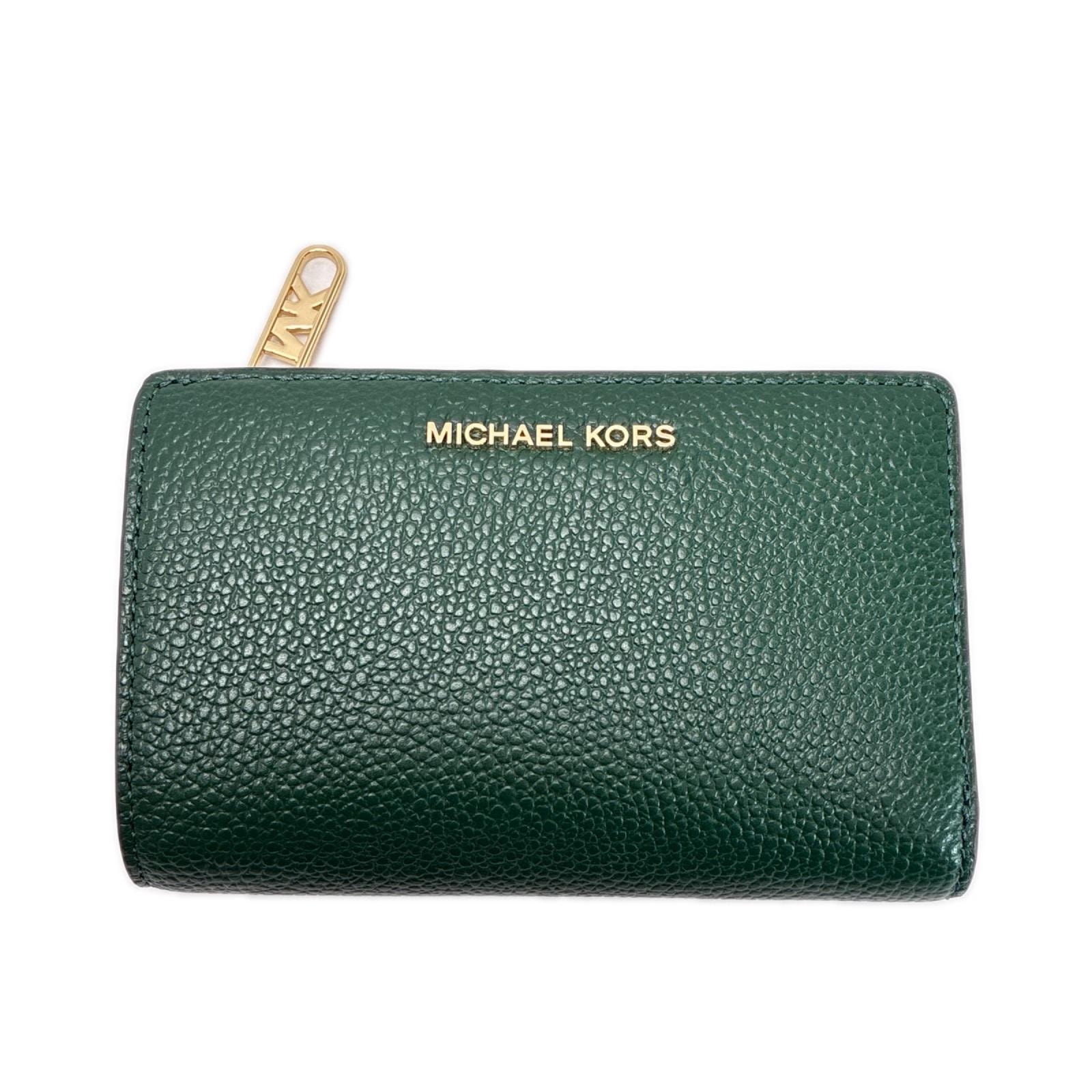 MICHAEL KORS マイケルコース 3つ折り財布 32R4G8ED6L グリーン レザー レディース