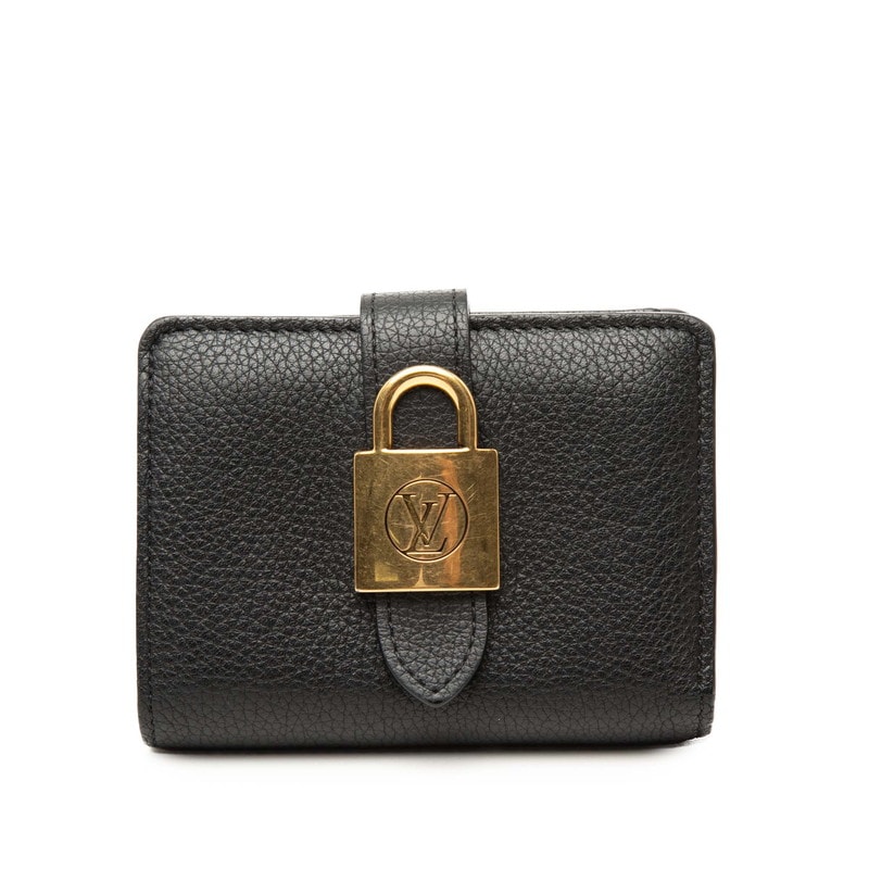 ルイ ヴィトン ポルトフォイユ ロウキー コンパクト 二つ折り財布 M12408 ブラック カーフ レディース LOUIS VUITTON 【中古】