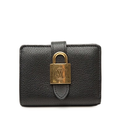 ルイ ヴィトン ポルトフォイユ ロウキー コンパクト 二つ折り財布 M12408 ブラック カーフ レディース LOUIS VUITTON 【中古】