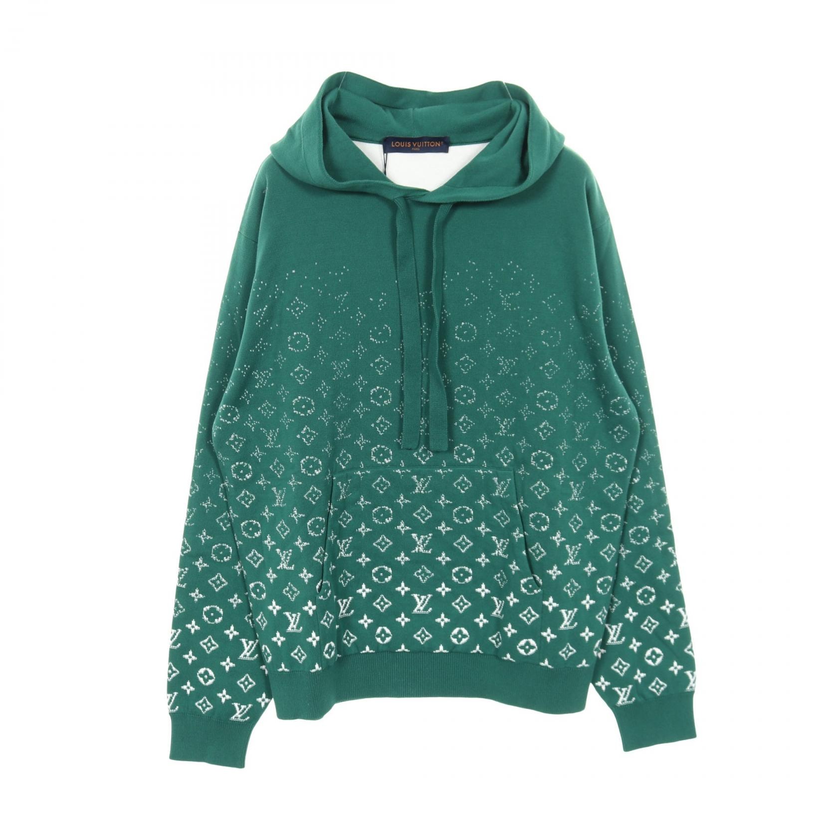 ルイ・ヴィトン LOUIS VUITTON モノグラム グラディエントニットパーカー パーカー 衣料品 トップス コットン メンズ グリーン系 【中古】