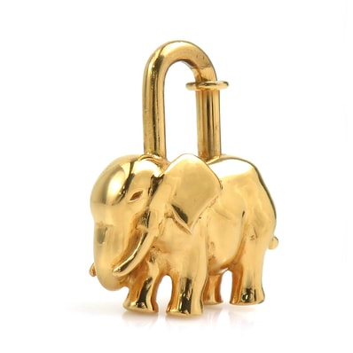 エルメス HERMES カデナ チャーム アニマルモチーフ ゾウ メタル ゴールド ユニセックス【中古】 e61025f