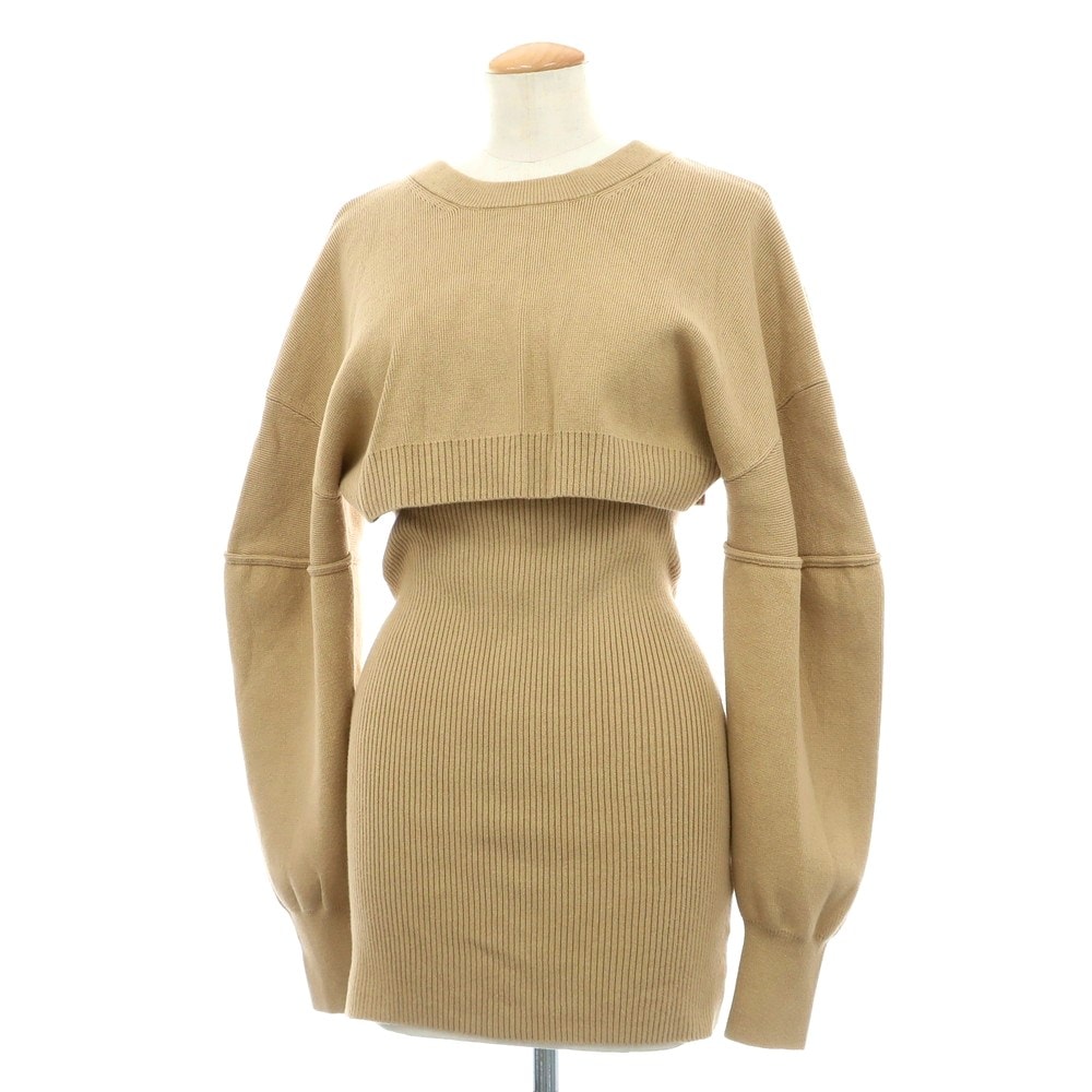【中古】クラネ CLANE 3WAY ARRANGE SEPARATE KNIT プルオーバーニット ベージュ【サイズ2】【レディース】