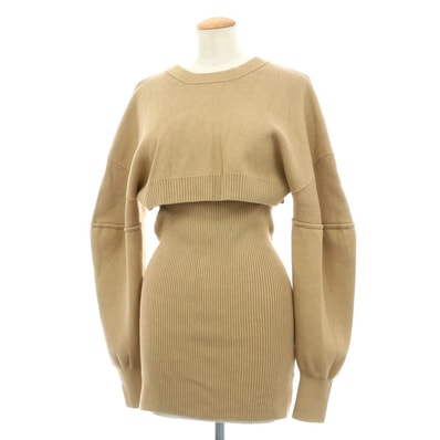 【中古】クラネ CLANE 3WAY ARRANGE SEPARATE KNIT プルオーバーニット ベージュ【サイズ2】【レディース】