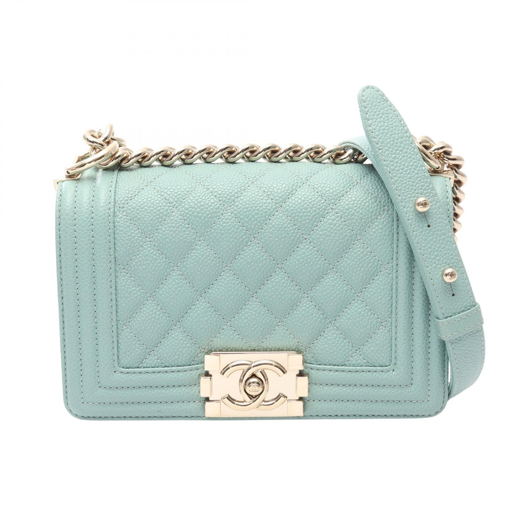 シャネル CHANEL ボーイシャネル スモール ショルダーバッグ バッグ キャビアスキン(グレインドカーフ) レディース ブルー系 A67085 【中古】