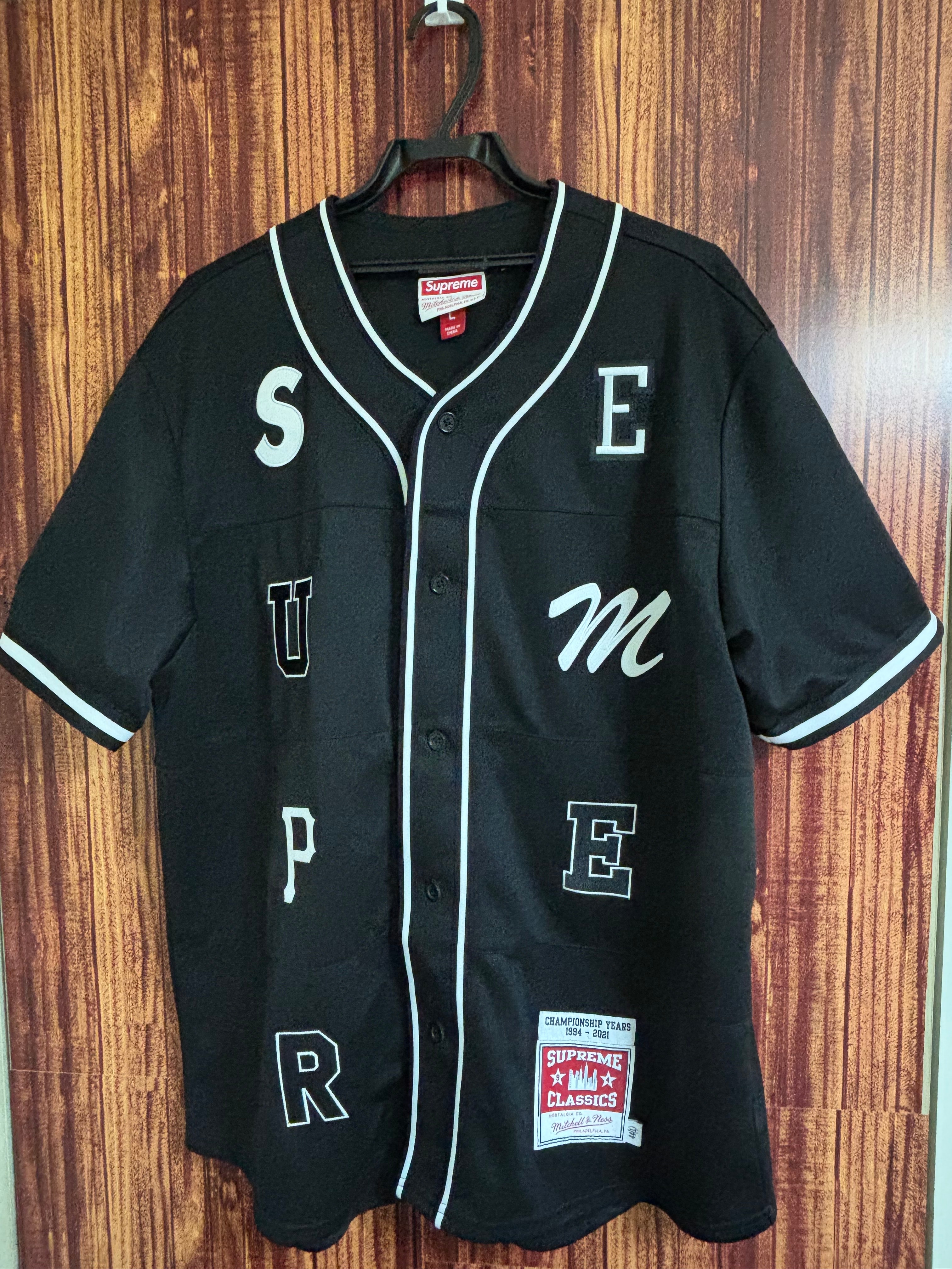 Supreme /Mitchell & Ness Patchwork Baseball Jersey "Black"