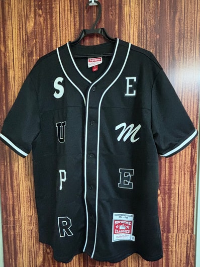 Supreme /Mitchell & Ness Patchwork Baseball Jersey "Black"