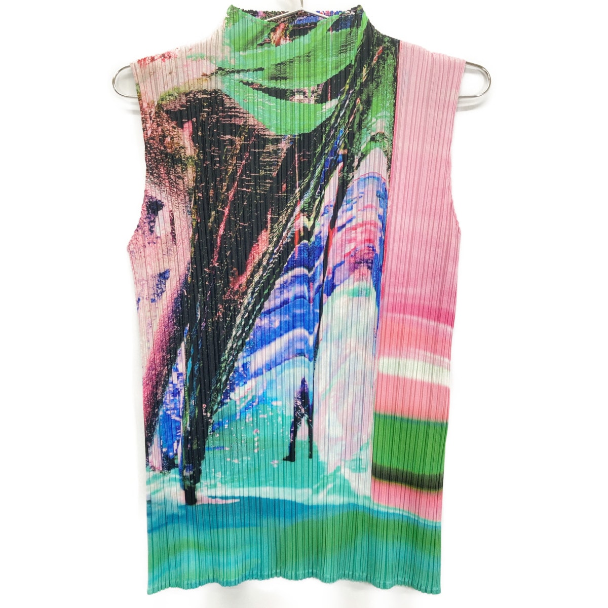 プリーツプリーズ 美品 23AW PP33-JK671 ピンク TROPICAL WINTER ノースリーブトップス 3