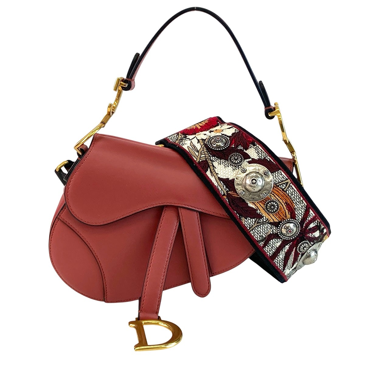 Christian Dior クリスチャンディオール サドルバッグ 2WAY ハンドバッグ ショルダーバッグ レザー ピンク  レディース【中古】