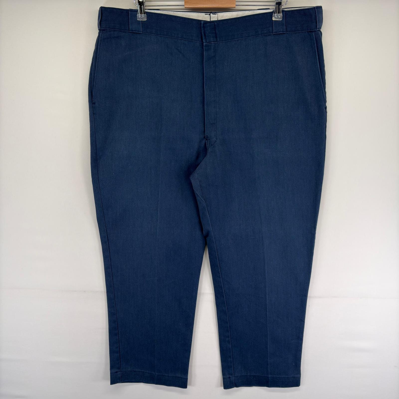 古着 ディッキーズ Dickies USA製 パンツ ワーク チノタグ センタープレス チノパン ジッパーフライ w44 L29 ネイビー系 メンズ