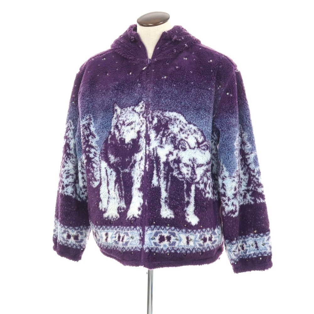 【中古】シュプリーム Supreme × b.b. Simon 2025年秋冬  Reversible Hooded Fleece Jacket フリースジャケット パープル【サイズL】【メンズ】