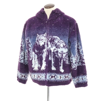 【中古】シュプリーム Supreme × b.b. Simon 2025年秋冬 Reversible Hooded Fleece Jacket フリースジャケット パープル【サイズL】【メンズ】
