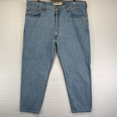 古着 リーバイス Levi's デニムパンツ 5ポケット 550 ジッパーフライ ジーンズ ジーパン 色落ち ヒゲ ジップ w42 L32 ブルー メンズ