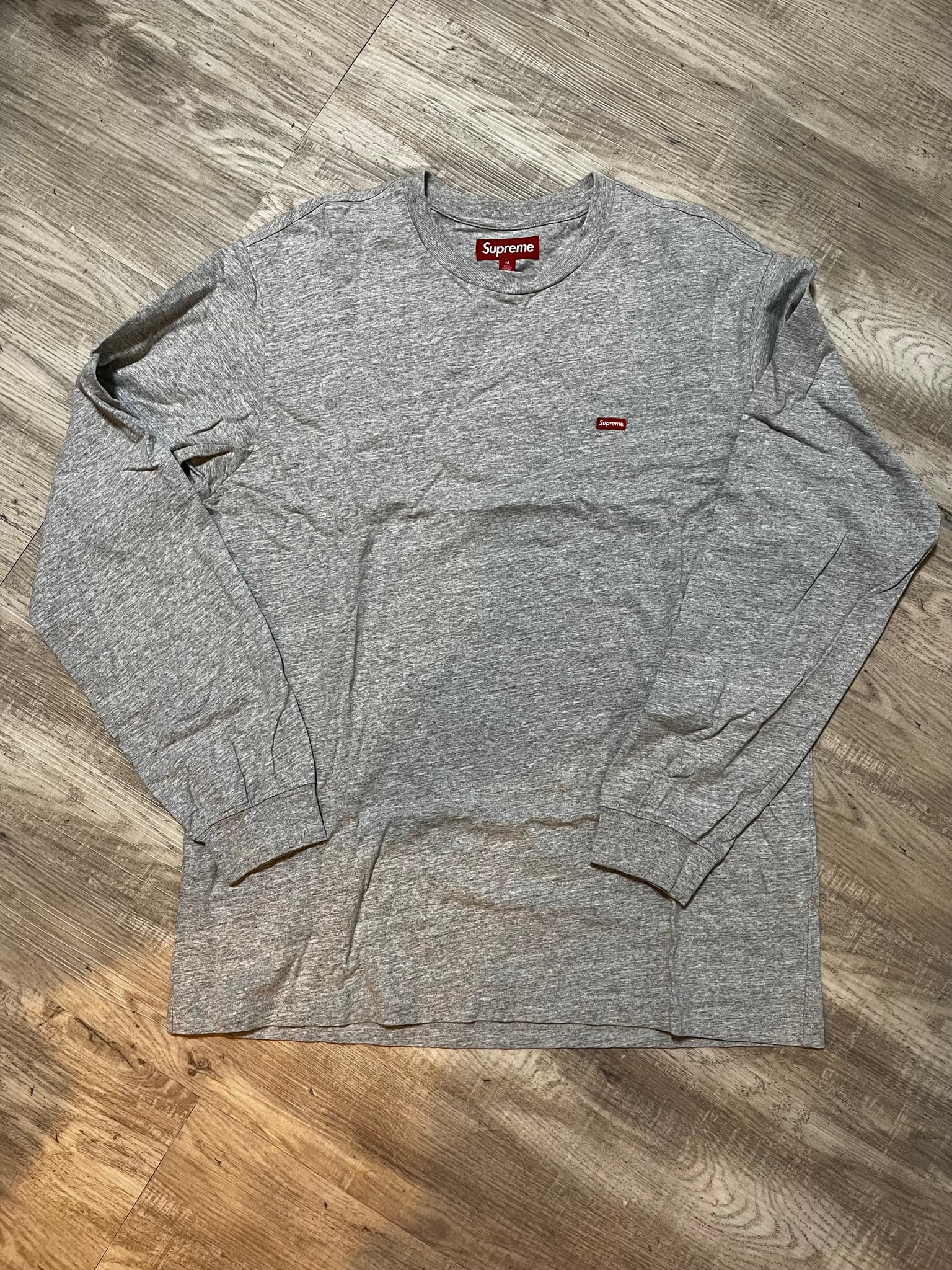 Supreme Small Box L/S Tee "Heather Grey"(24SS)