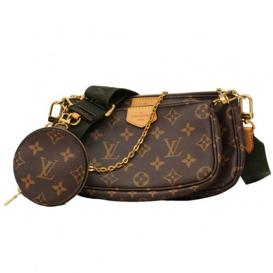 ★SALE【6db2190】ルイヴィトン ハンドバッグ モノグラム ミュルティポシェットアクセソワール M44813 カーキ ブラウン 2wayバッグ【中古】レディース