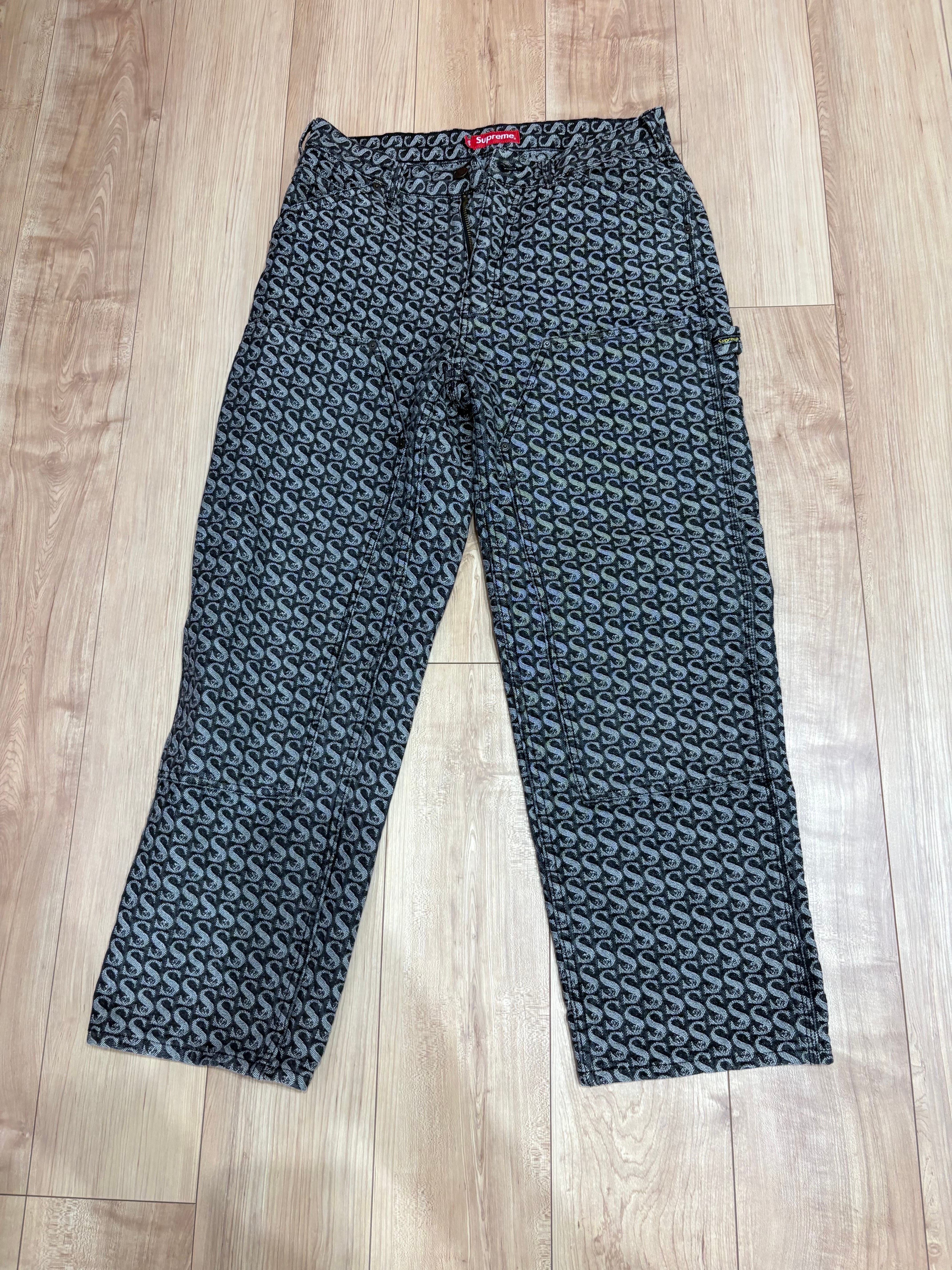 Supreme Monogram Double Knee Denim Painter Pant "Blue"