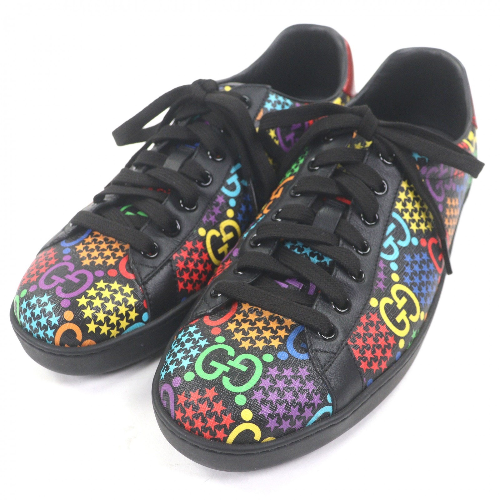 極美品 グッチ ローカットスニーカー ブラック メンズ 8.5 610085