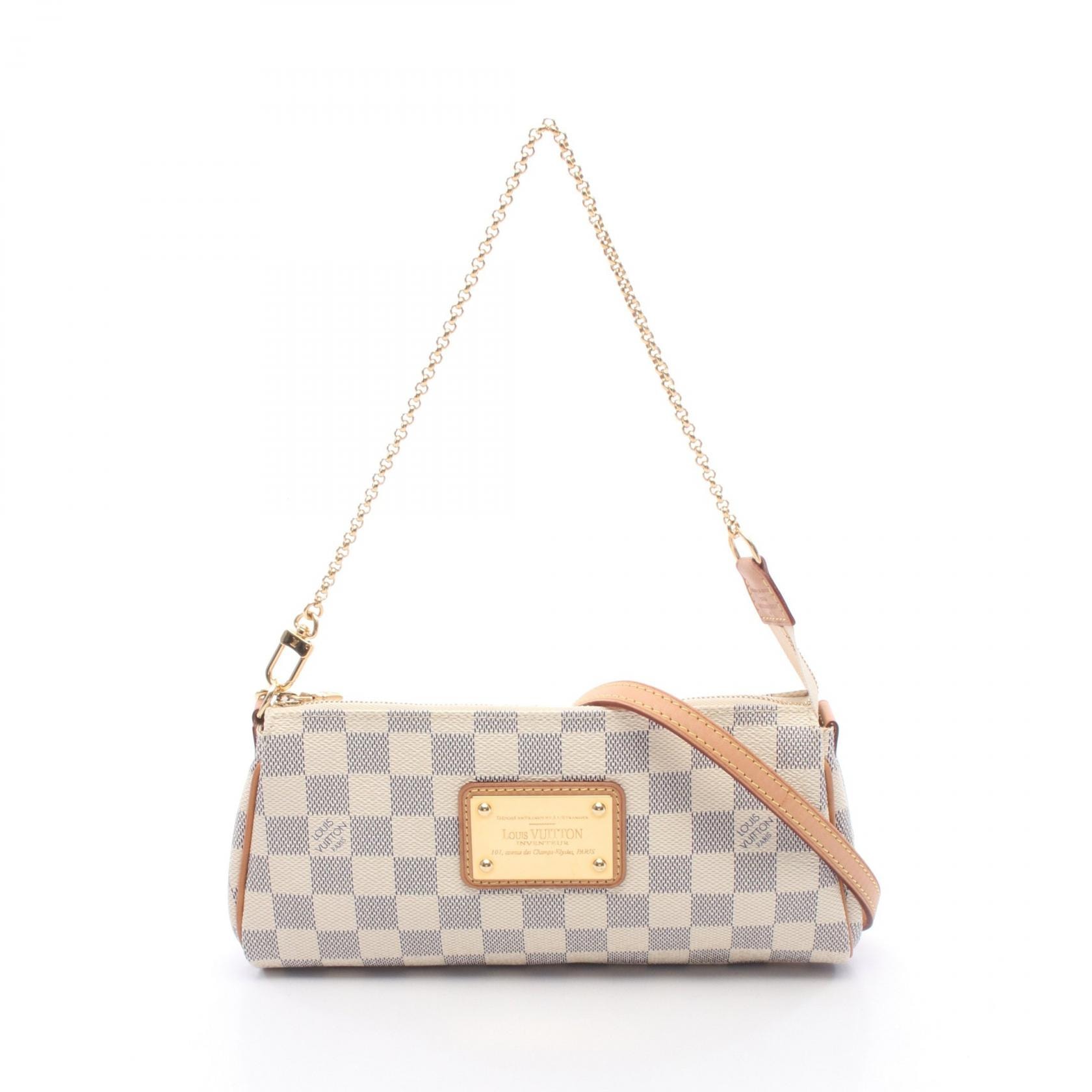 ルイ・ヴィトン LOUIS VUITTON エヴァ 2WAY ハンドバッグ バッグ PVCコーティングキャンバス レザー ダミエ・アズール レディース ホワイト系 N55214 【中古】