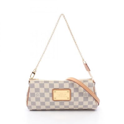 ルイ・ヴィトン LOUIS VUITTON エヴァ 2WAY ハンドバッグ バッグ PVCコーティングキャンバス レザー ダミエ・アズール レディース ホワイト系 N55214 【中古】