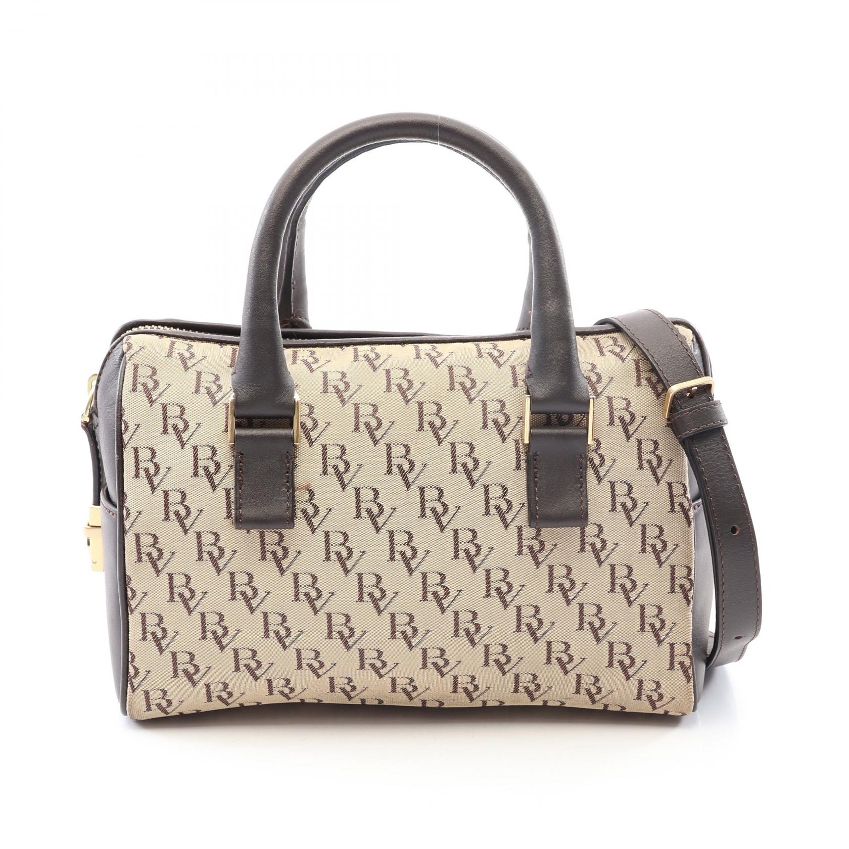 ボッテガヴェネタ BOTTEGA VENETA 2WAY ハンドバッグ バッグ キャンバス レザー レディース ベージュ系 / ブラウン系 【中古】