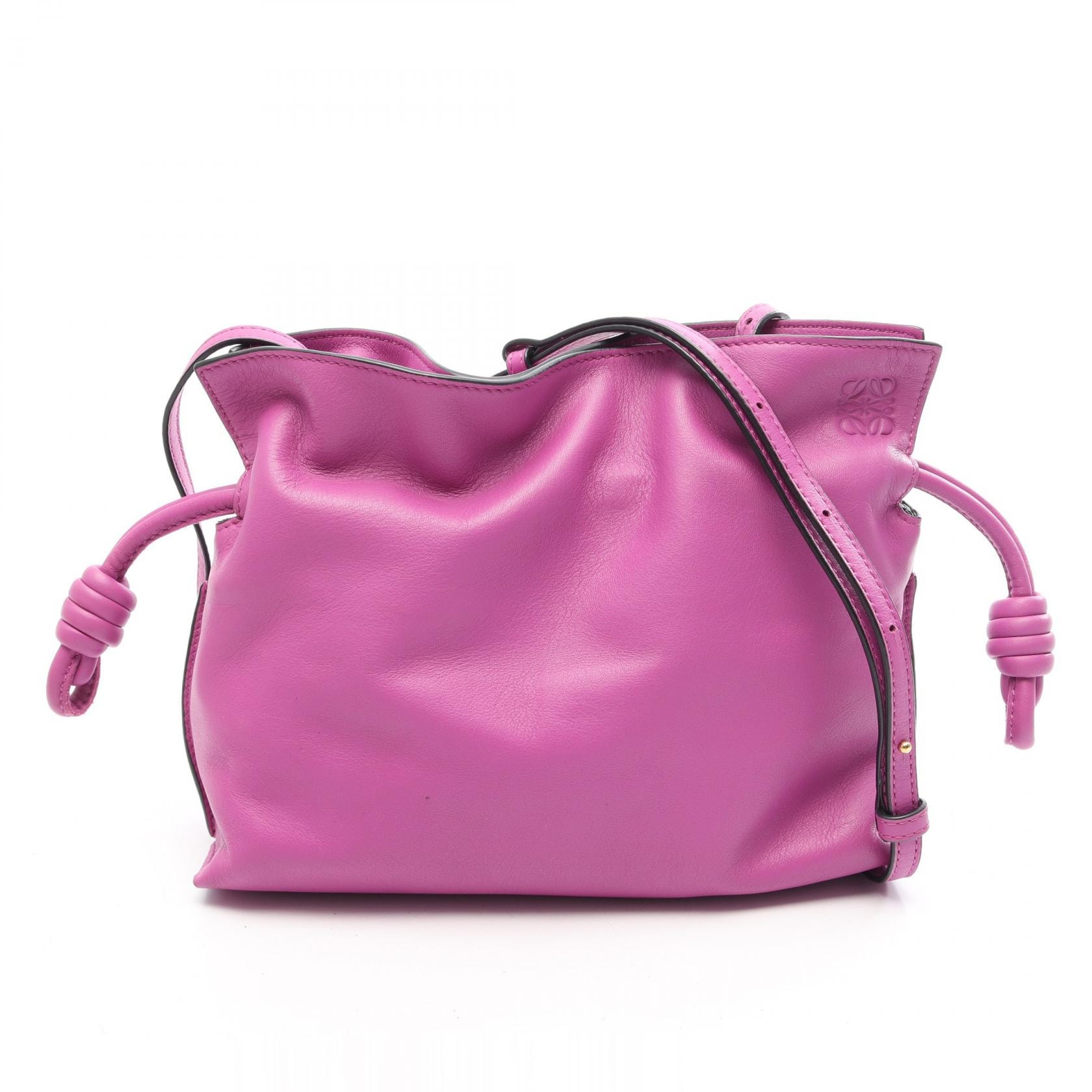 ロエベ LOEWE フラメンコクラッチ ミニ ショルダーバッグ バッグ レザー レディース パープル系 【中古】