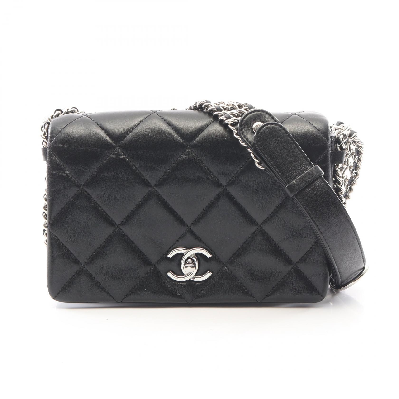 シャネル CHANEL マトラッセ ショルダーバッグ バッグ ラムスキン(羊革) レディース ブラック系 【中古】