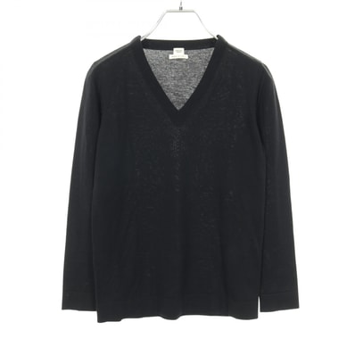 エルメス HERMES Hロゴ ニット 衣料品 トップス シルク コットン シルク レディース ブラック系 【中古】