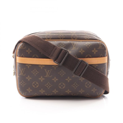 ルイ・ヴィトン LOUIS VUITTON リポーターPM モノグラム ショルダーバッグ バッグ PVCコーティングキャンバス レザー レディース ブラウン系 M45254 【中古】
