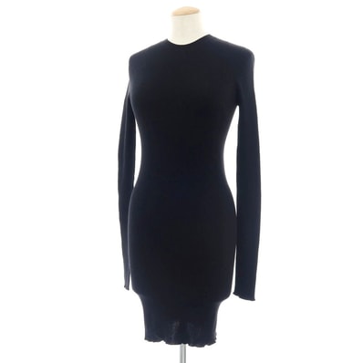 【中古】バレンシアガ BALENCIAGA コットン リブニット ワンピース ブラック【サイズS】【レディース】