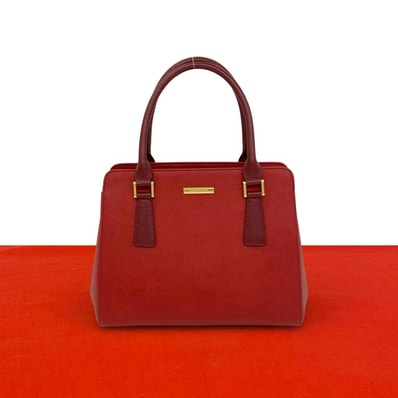 BURBERRY バーバリー ノバチェック 柄 ロゴ 金具 レザー ハンドバッグ レッド
37855
