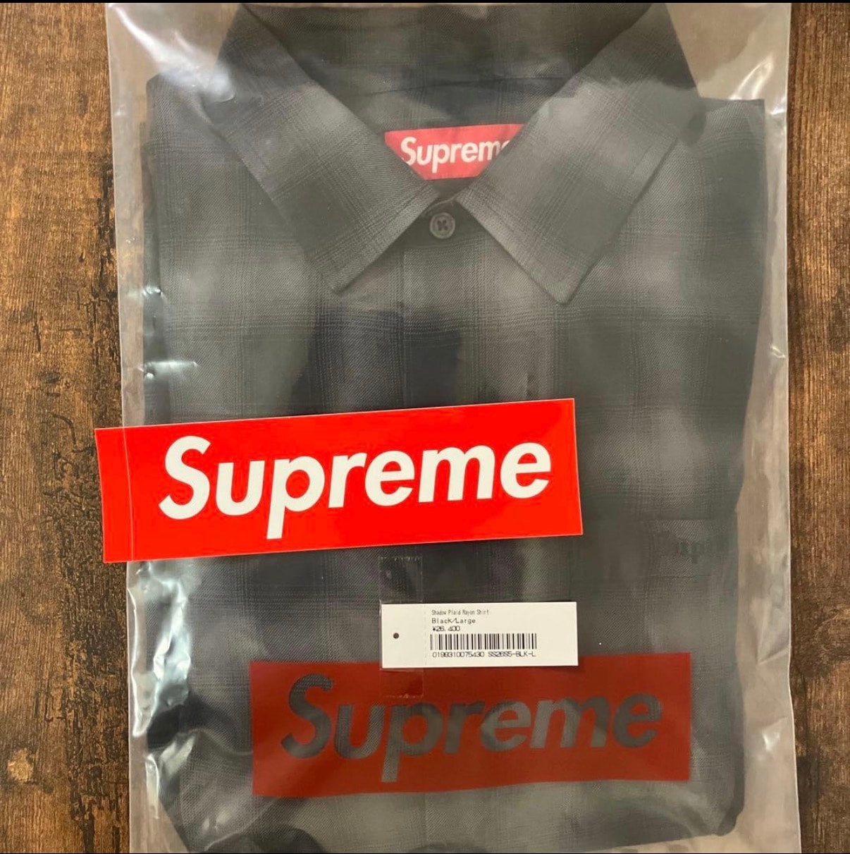Supreme Shadow Plaid Rayon Shirt "Black"