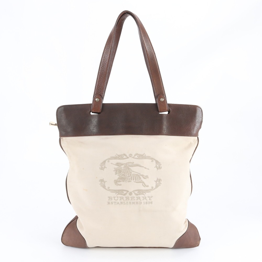 バーバリー ノバ チェックホースロゴトート バッグ