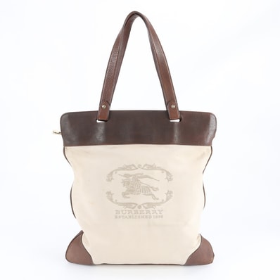 バーバリー ノバ チェックホースロゴトート バッグ
