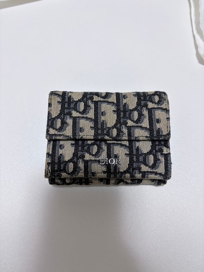 Dior Three Folded Wallet Dior Oblique Jacquard "Beige"