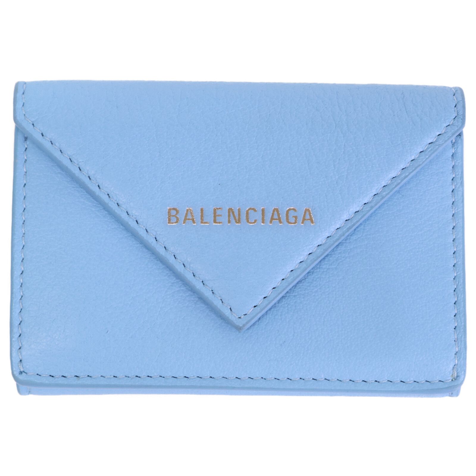 バレンシアガ 【美品】391446 ペーパー レザー ミニウォレット